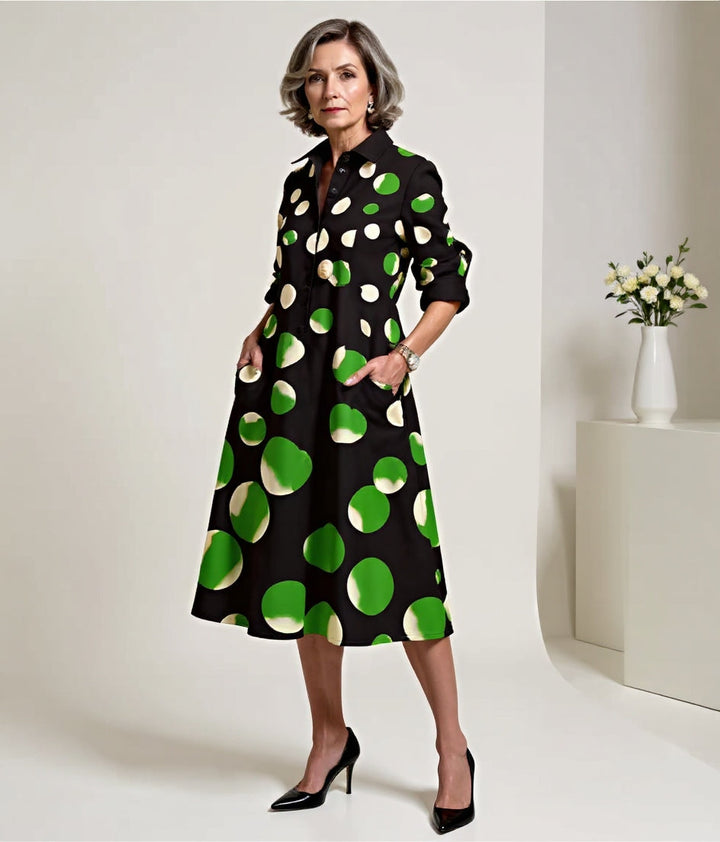 Aurora | Chic Floral Print Shirt Party Dress