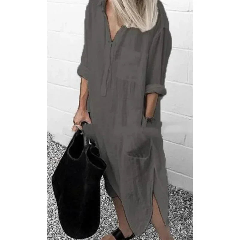 Aurora | Elegant Loose Maxi Linen Dress Women