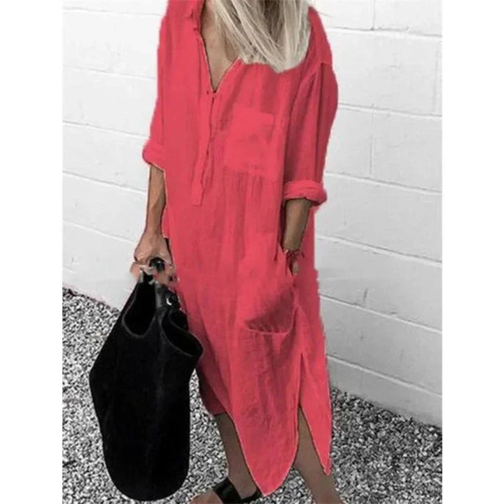 Aurora | Elegant Loose Maxi Linen Dress Women
