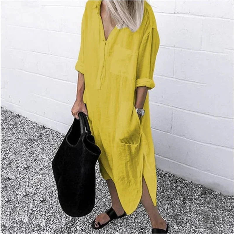 Aurora | Elegant Loose Maxi Linen Dress Women