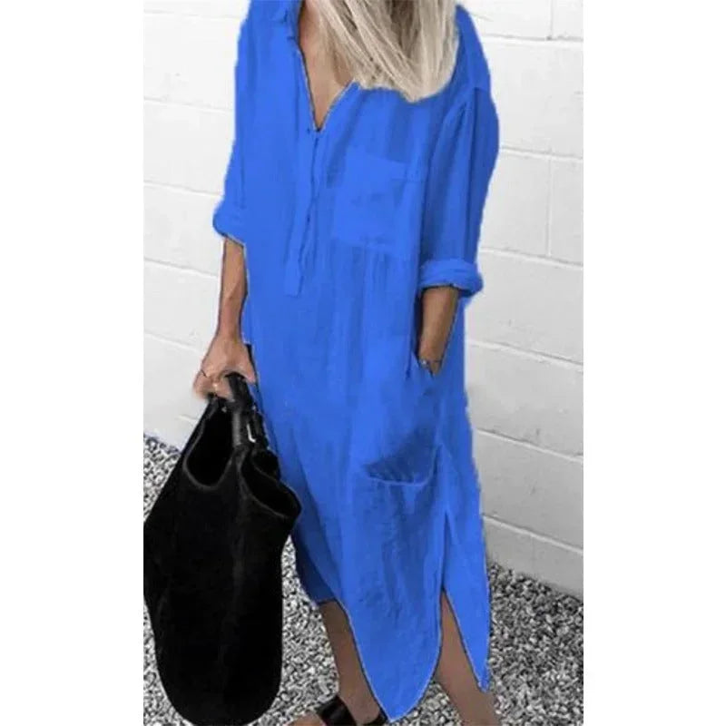 Aurora | Elegant Loose Maxi Linen Dress Women
