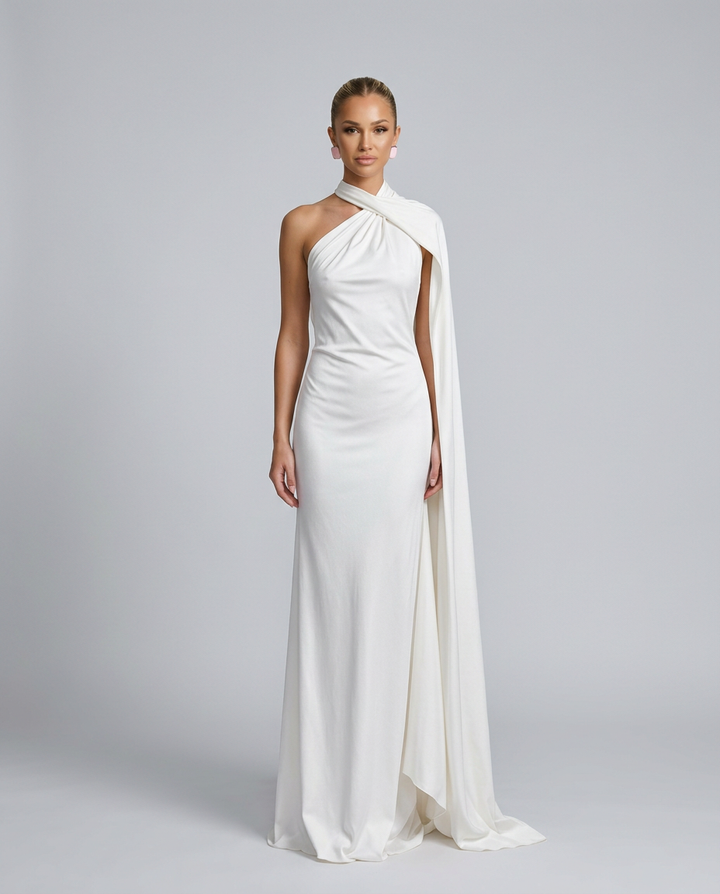 Aurora | Graceful Draped One Shoulder Dress