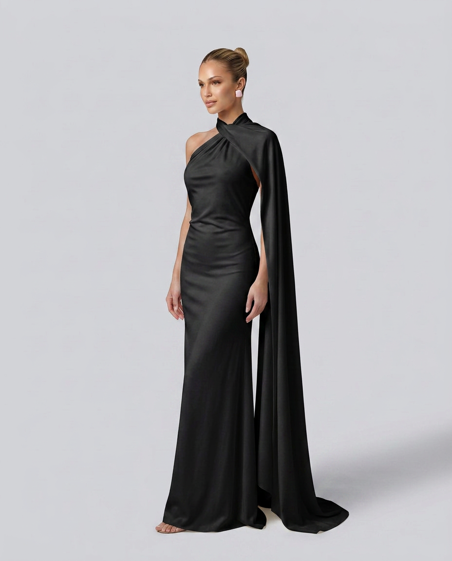 Aurora | Graceful Draped One Shoulder Dress
