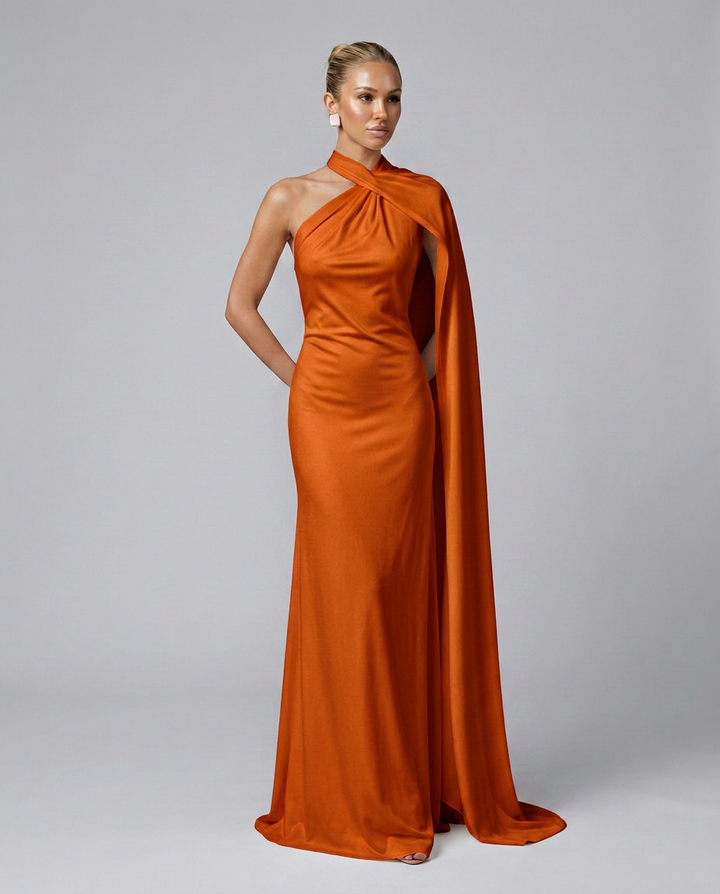 Aurora | Graceful Draped One Shoulder Dress