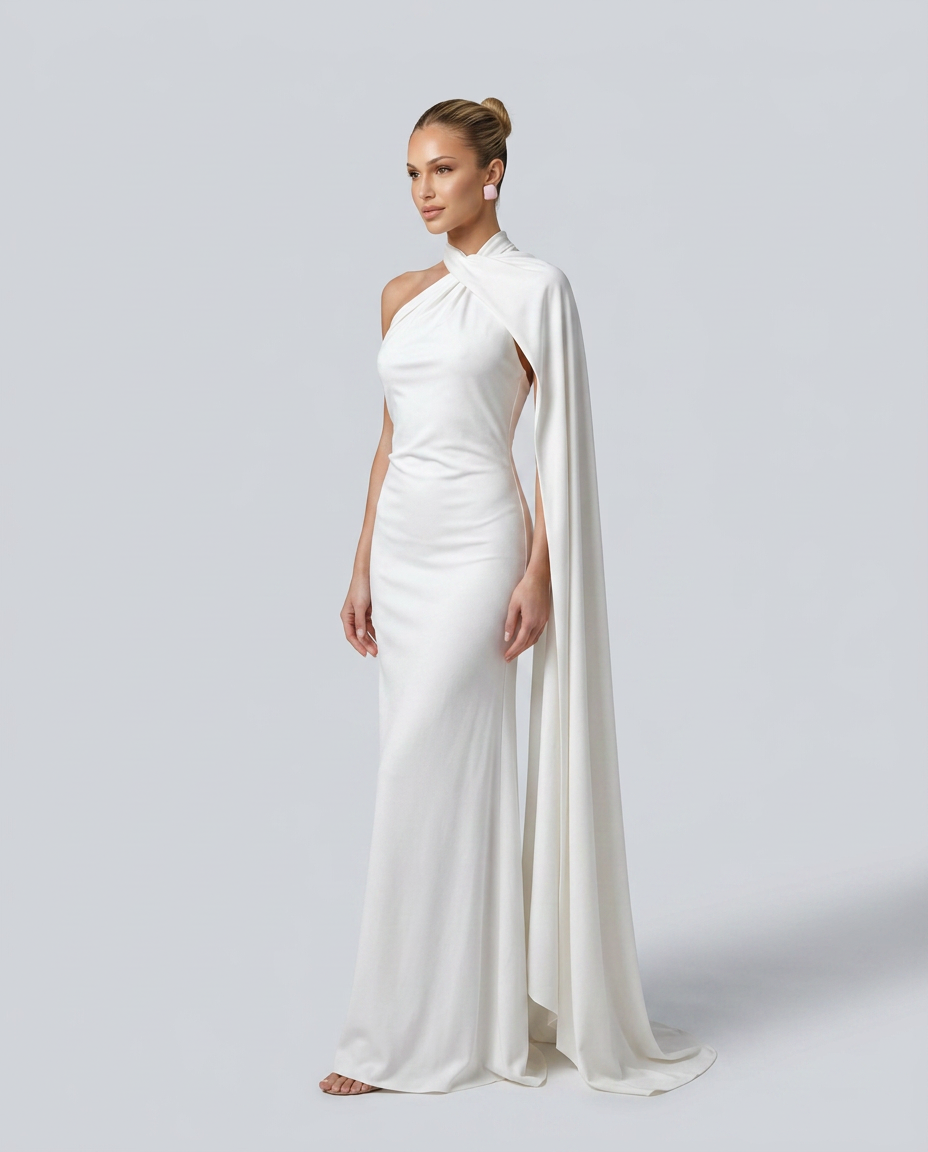 Aurora | Graceful Draped One Shoulder Dress