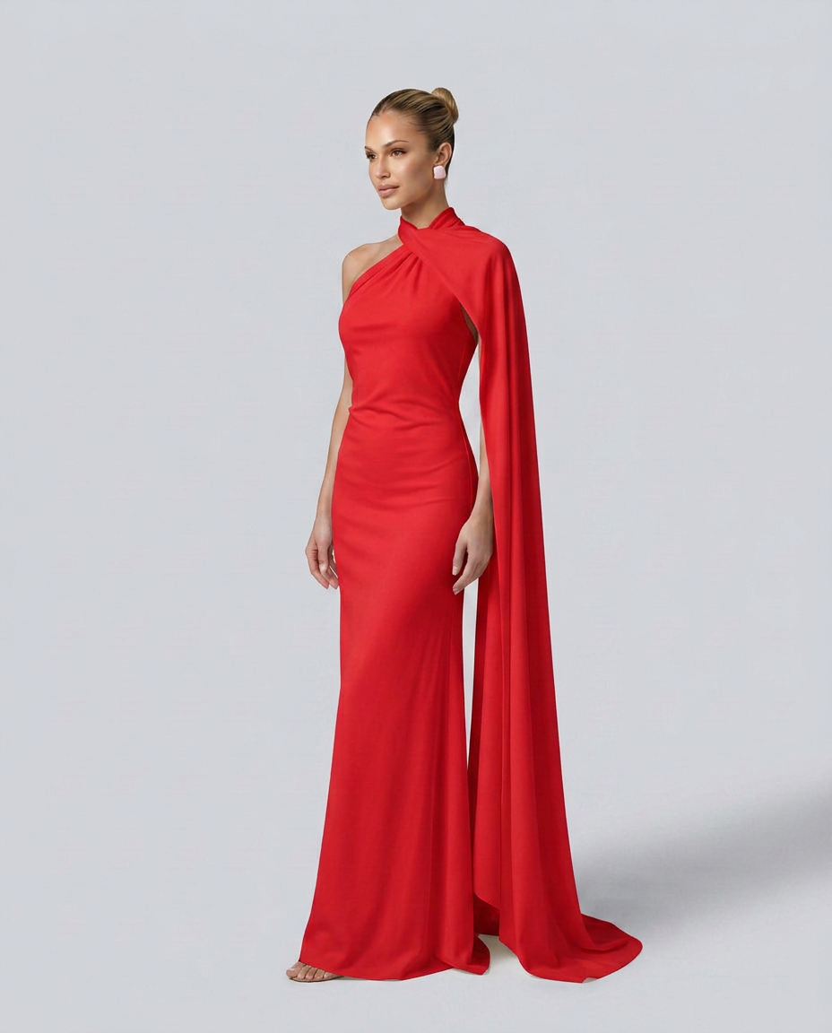 Aurora | Graceful Draped One Shoulder Dress