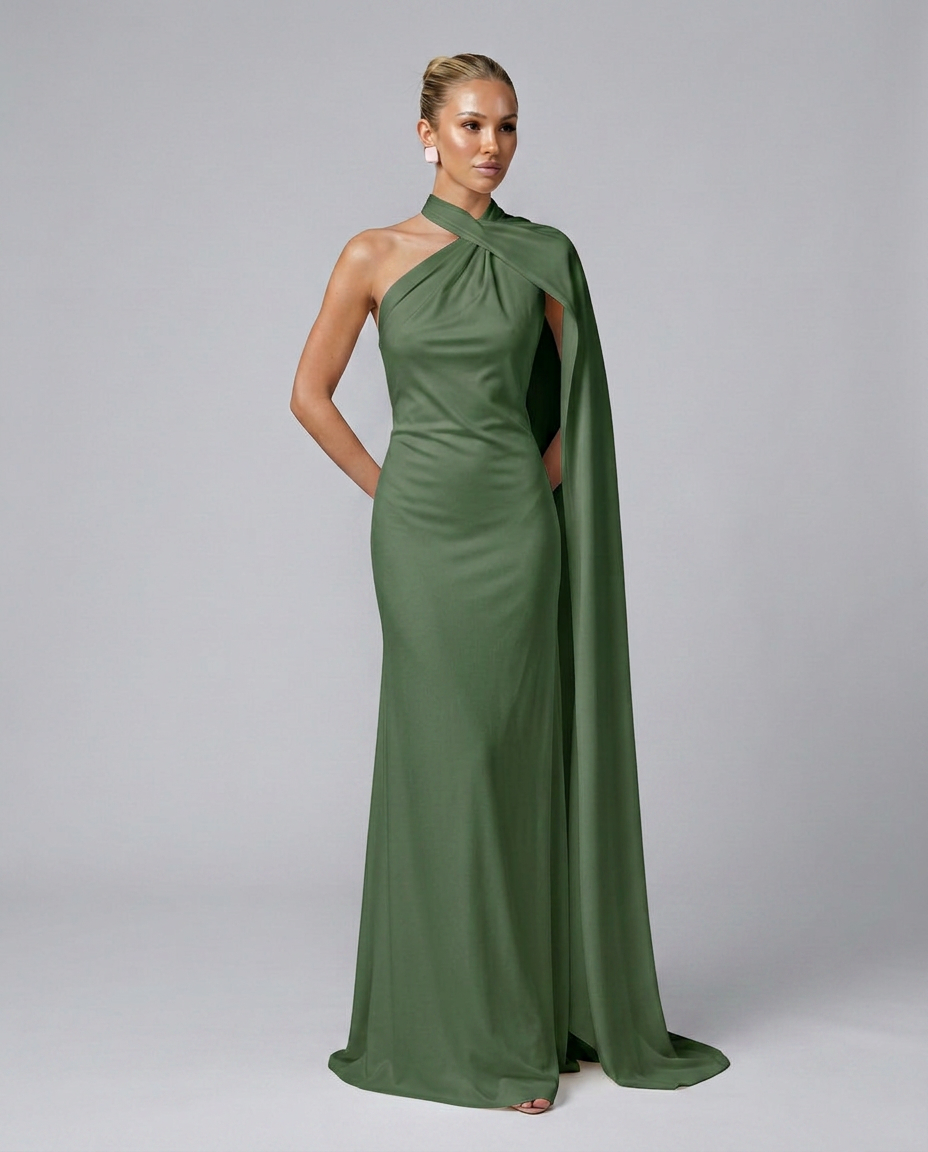 Aurora | Graceful Draped One Shoulder Dress