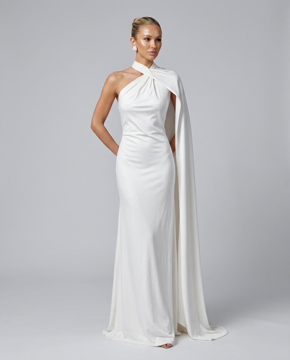 Aurora | Graceful Draped One Shoulder Dress