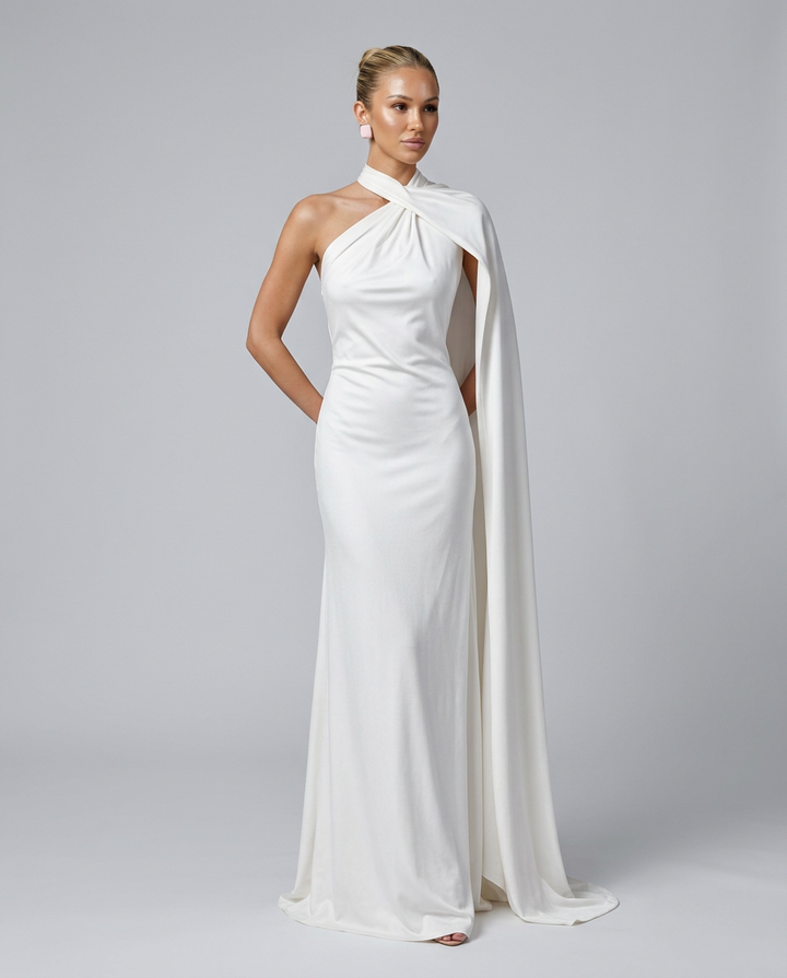 Aurora | Graceful Draped One Shoulder Dress
