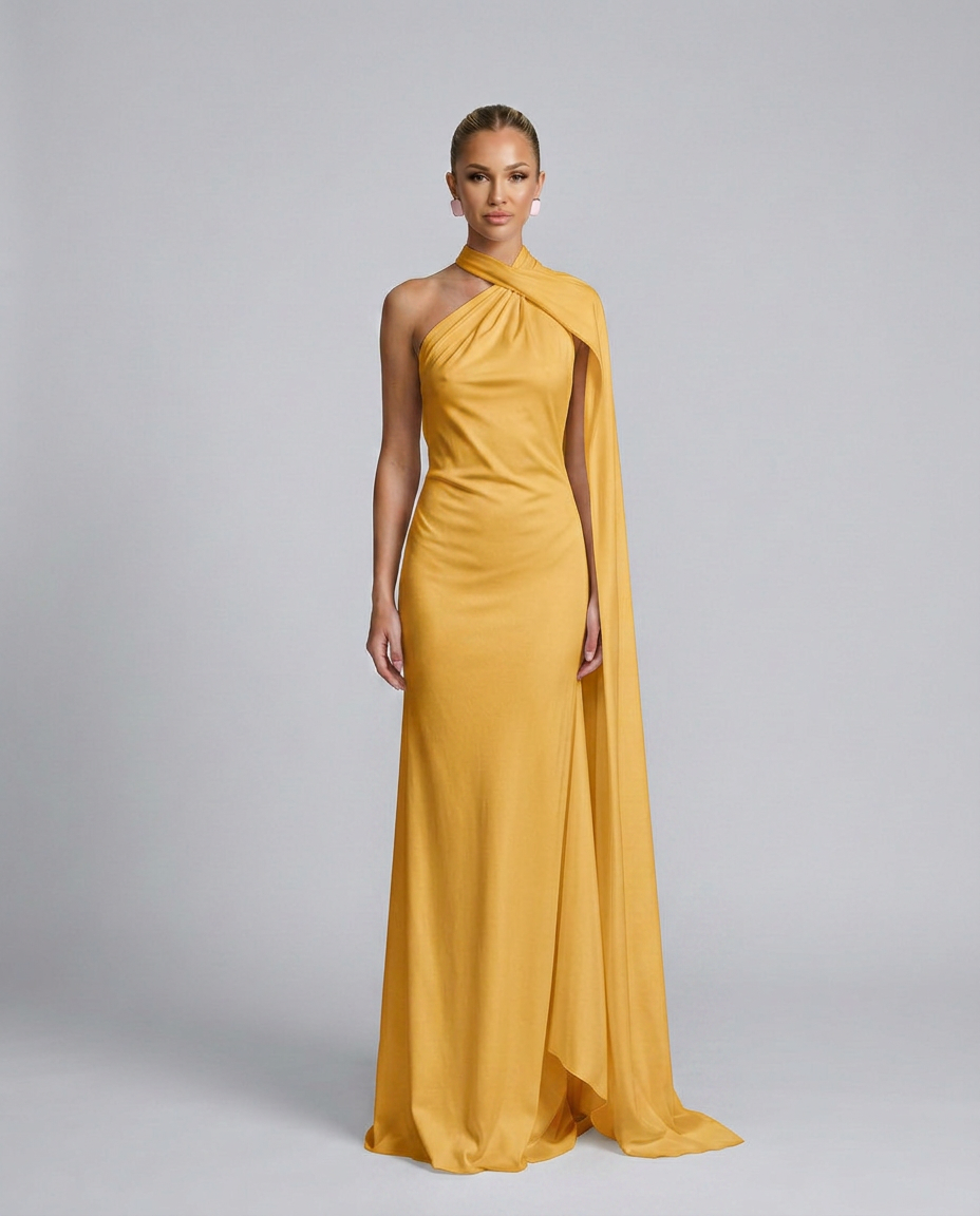 Aurora | Graceful Draped One Shoulder Dress