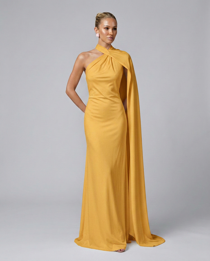 Aurora | Graceful Draped One Shoulder Dress