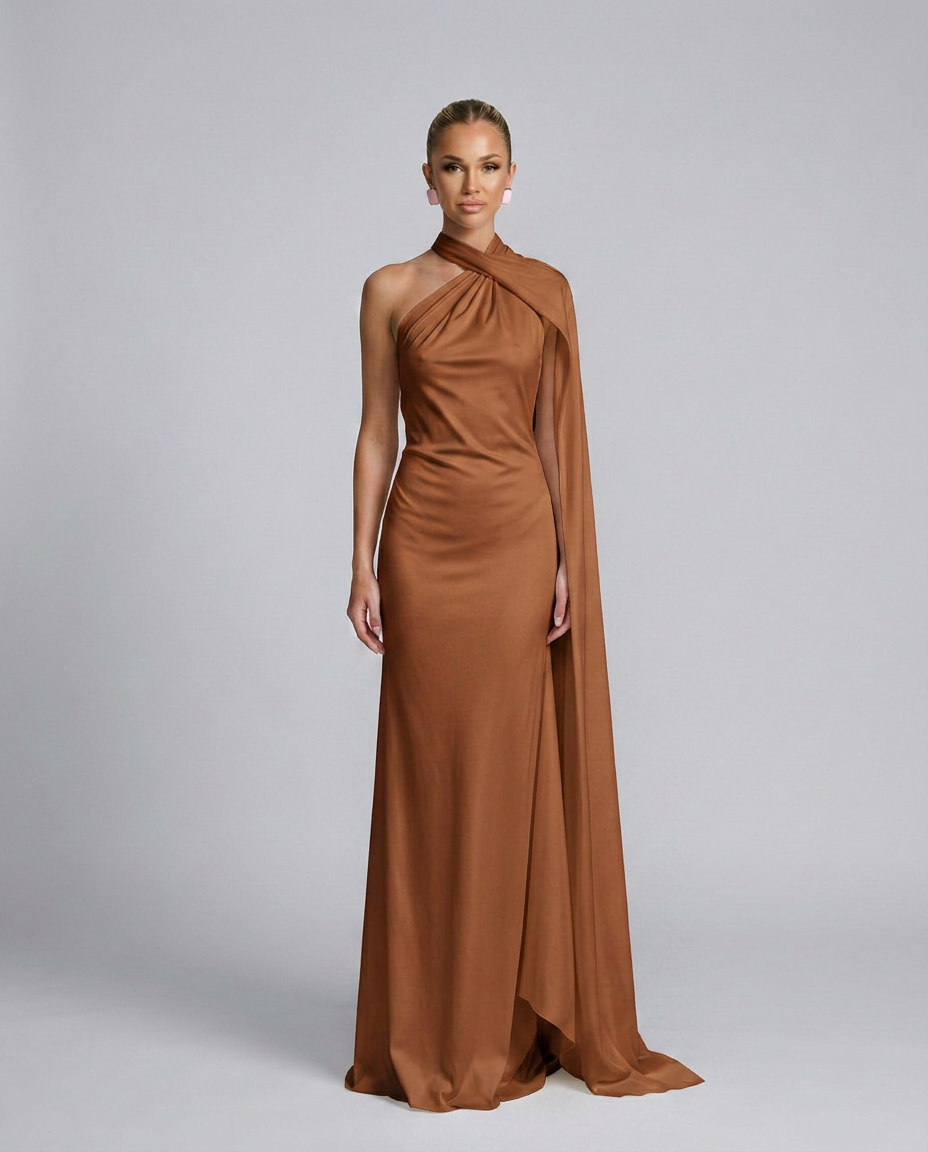 Aurora | Graceful Draped One Shoulder Dress