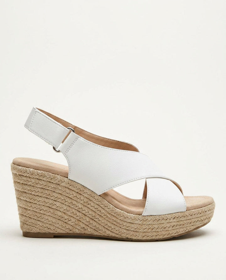 Aurora | Polished Crisscross Espadrille Wedges Sandals