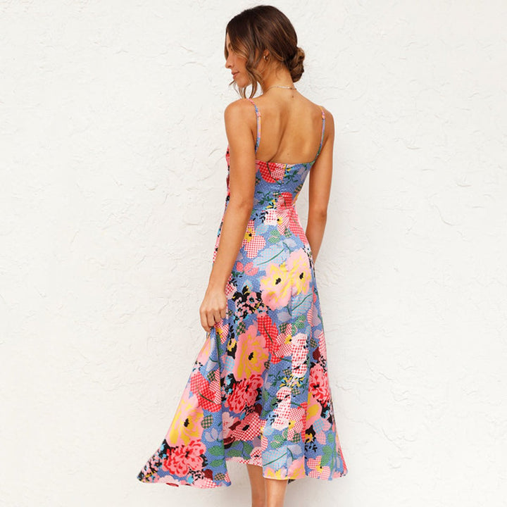 Ava | Chic Floral Tie-Front Races Dresses Maxi