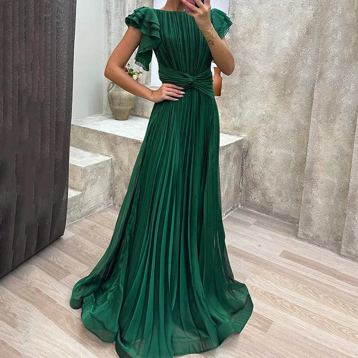 Ava | Cosy Pleated Flutter Sleeve Cocktail Dress