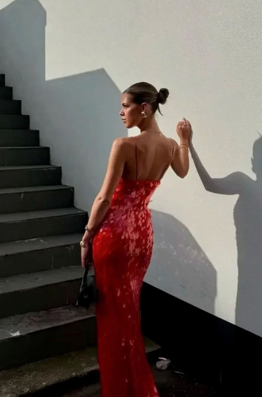 Ava | Elegant Sequin Christmas Dress Deep V-Neck Maxi Gown
