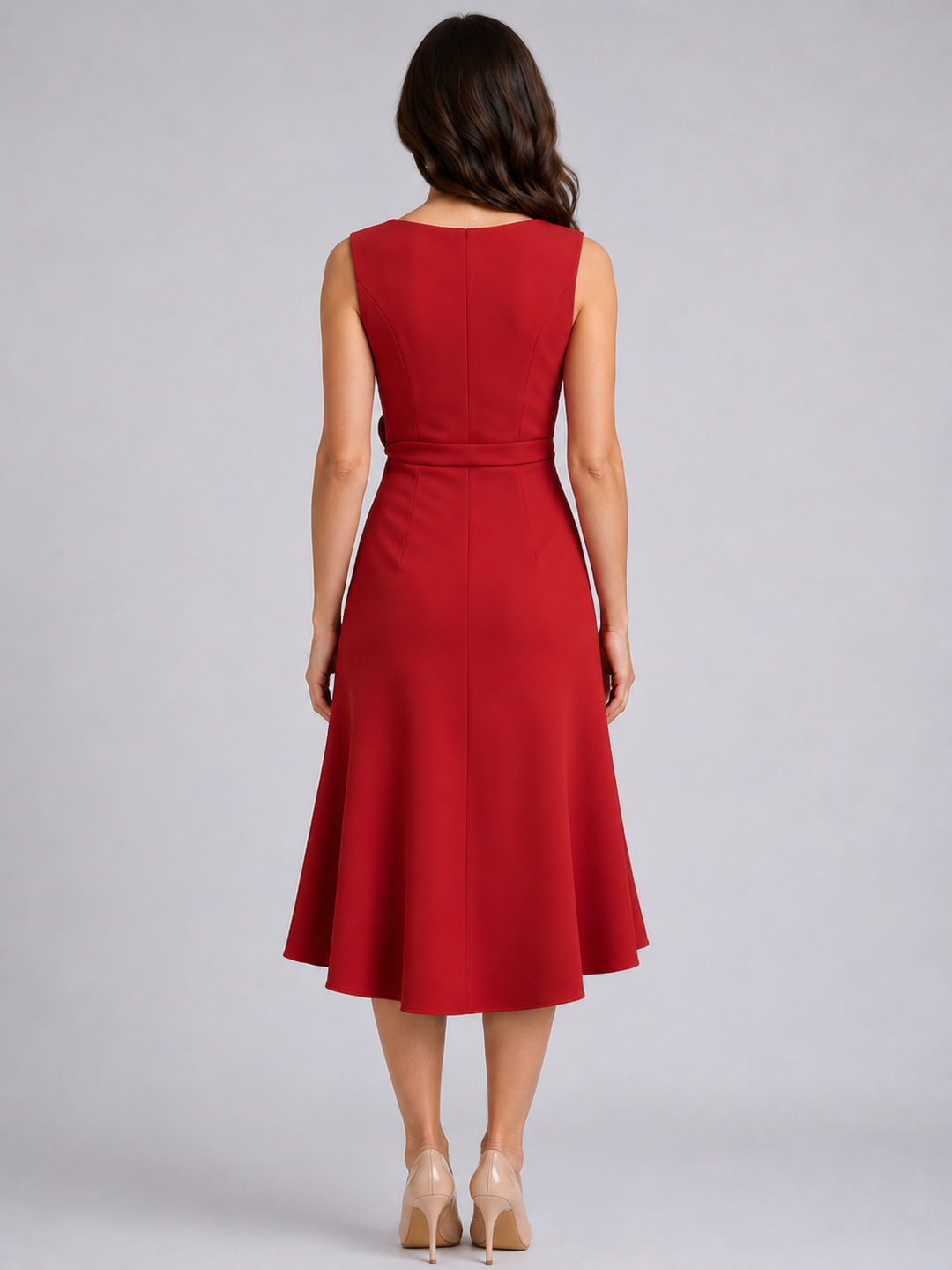 Ava | Refined Pleated Wrap Christmas Dress with Sculpted Waist