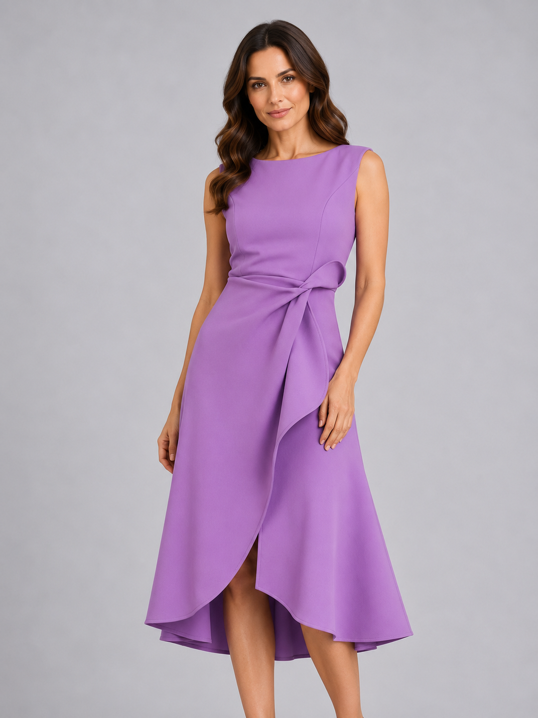 Ava | Refined Pleated Wrap Christmas Dress with Sculpted Waist