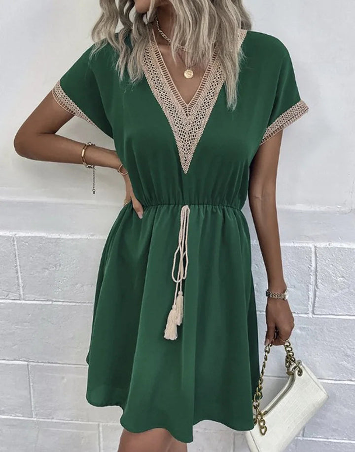 Ava | Stylish Boho Crochet Trim Casual Summer Dress