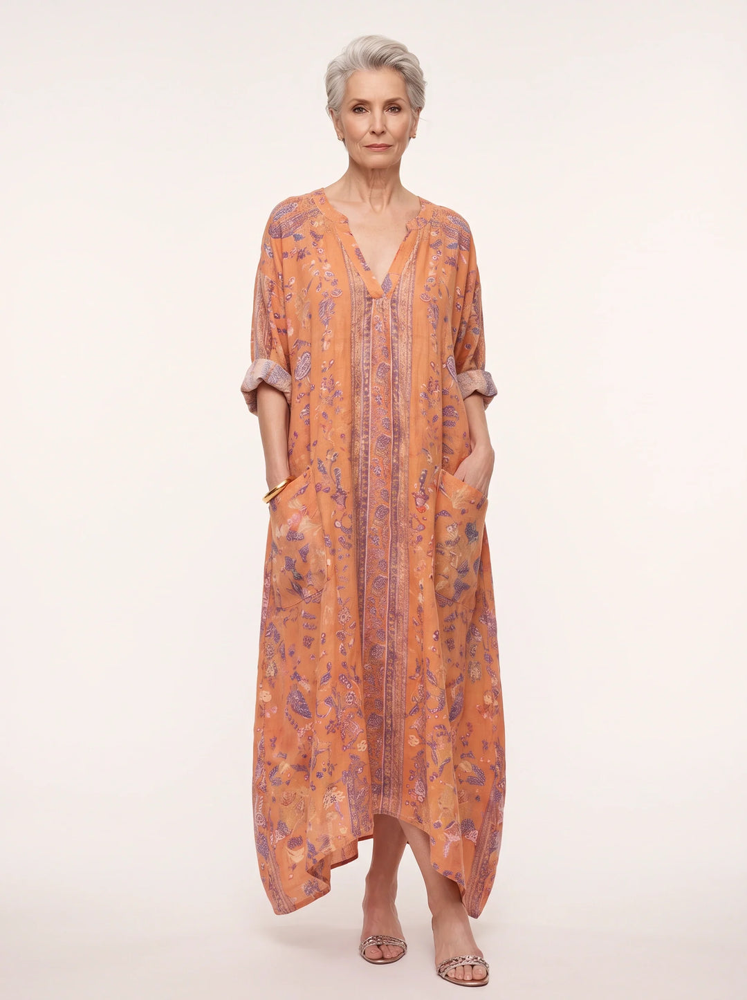 Ayla | Cosy Oversized Floral Boho Dress with Pockets