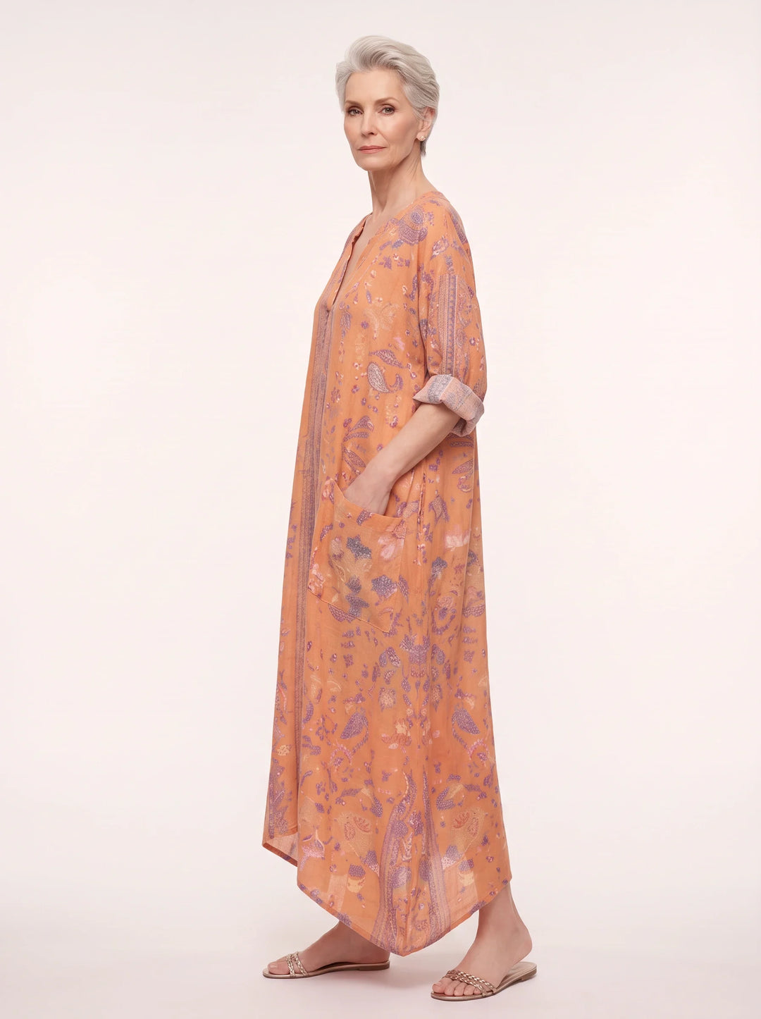 Ayla | Cosy Oversized Floral Boho Dress with Pockets