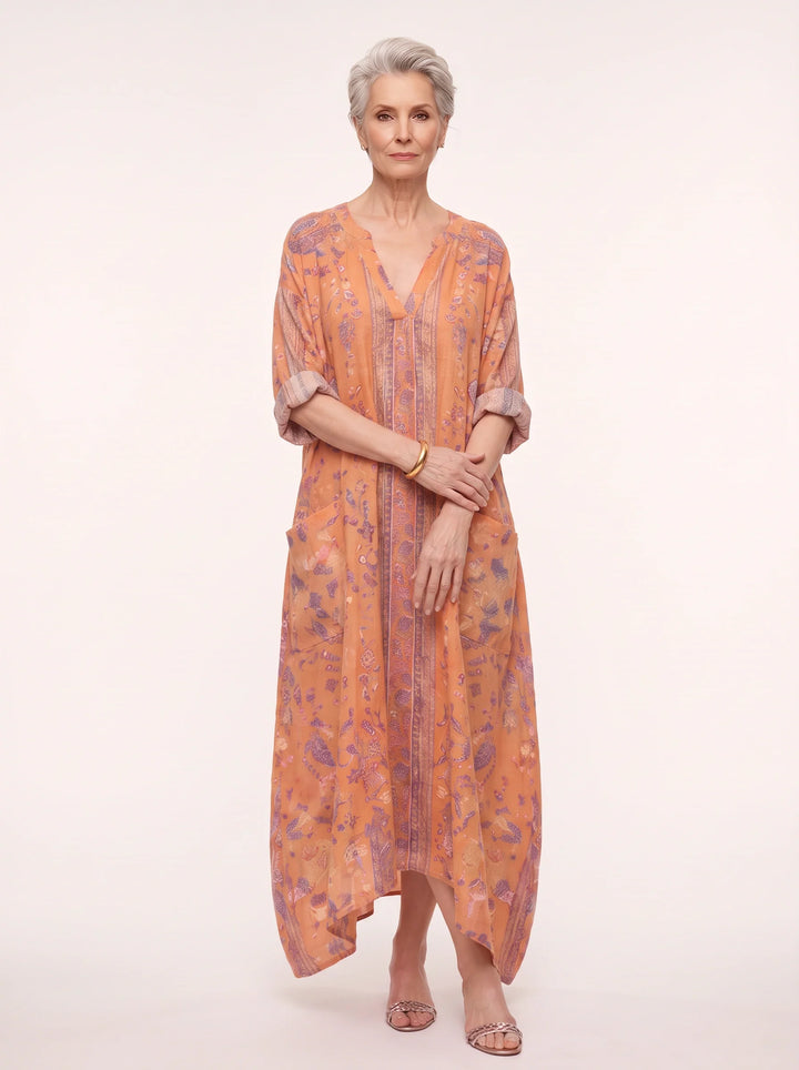 Ayla | Cosy Oversized Floral Boho Dress with Pockets