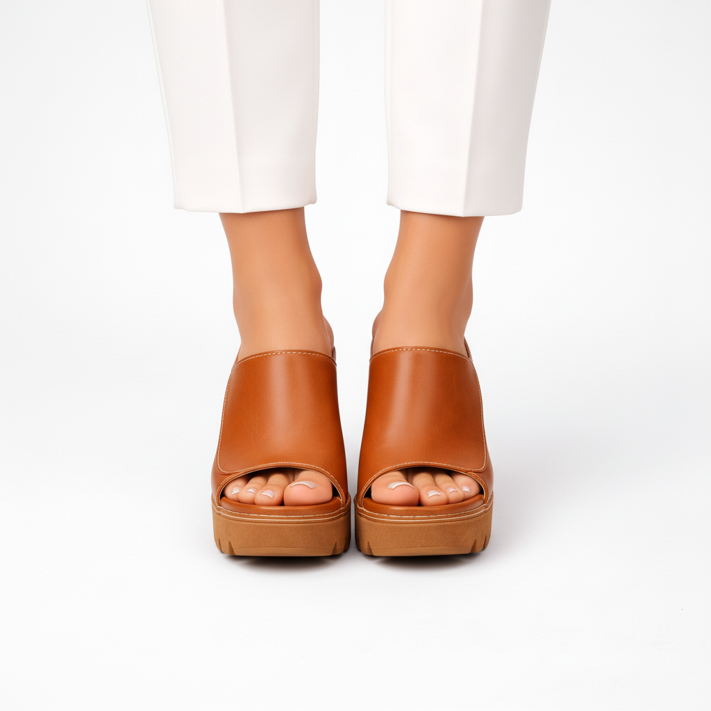 Ayla | Stylish Chunky Platform Block Heel Mule Sandals