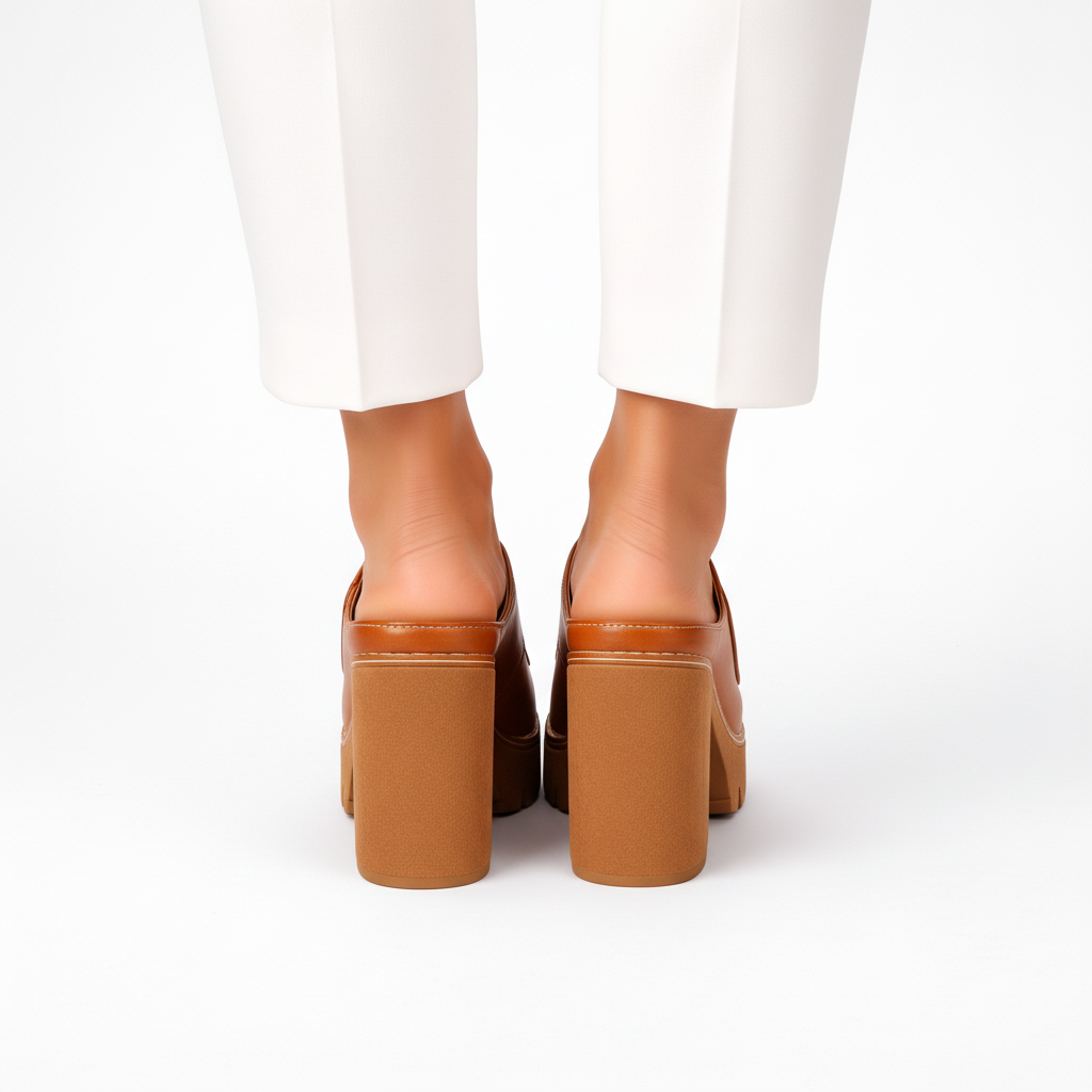 Ayla | Stylish Chunky Platform Block Heel Mule Sandals