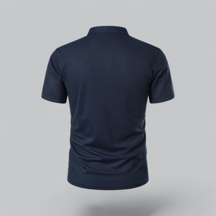 Beau | Refined Three-Button Mandarin Collar Short Sleeve Shirt