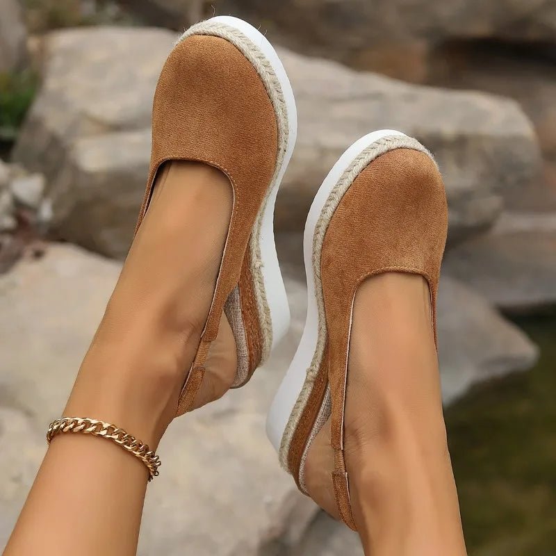Bella | Closed Toe Slingback Platform Espadrille Wedges