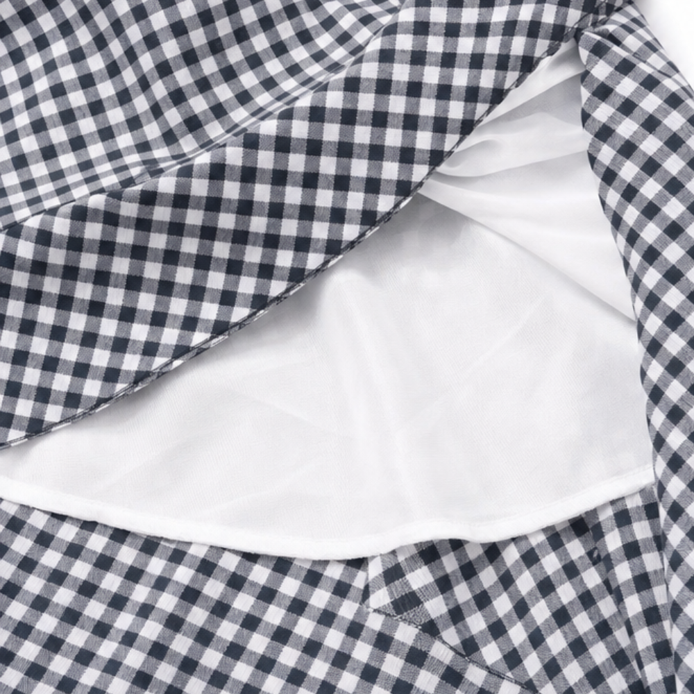 Bella | High Waist Gingham Ruffle Maxi Skirt