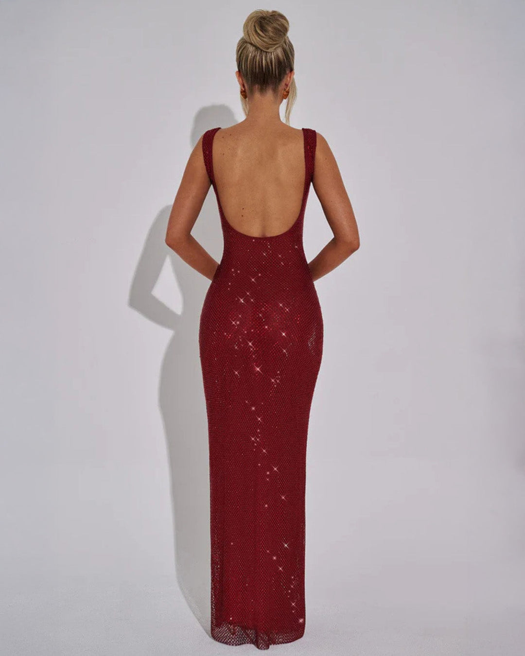 Bella | Refined Square Neck Sequin Dress Evening Gown