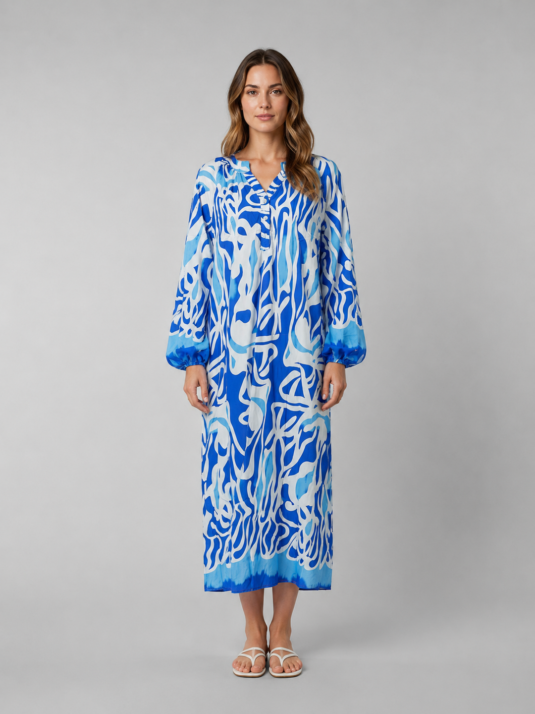 Bella | Relaxed Abstract Print Maxi Casual Dress