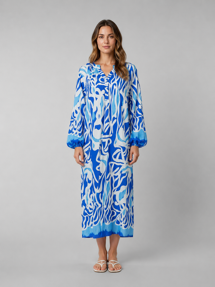 Bella | Relaxed Abstract Print Maxi Casual Dress