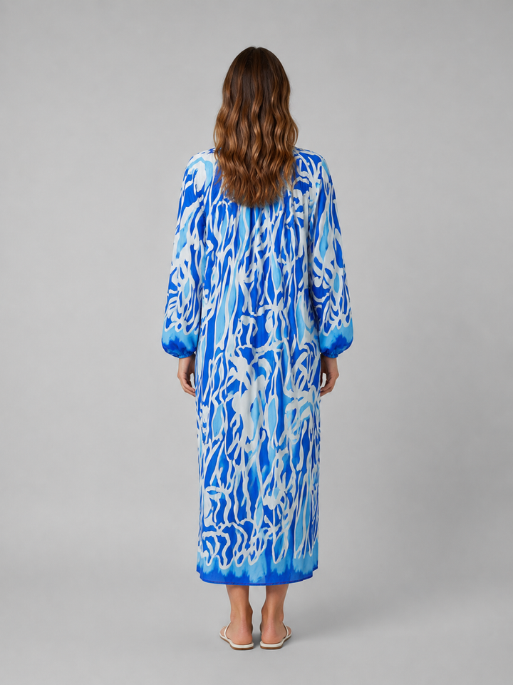 Bella | Relaxed Abstract Print Maxi Casual Dress