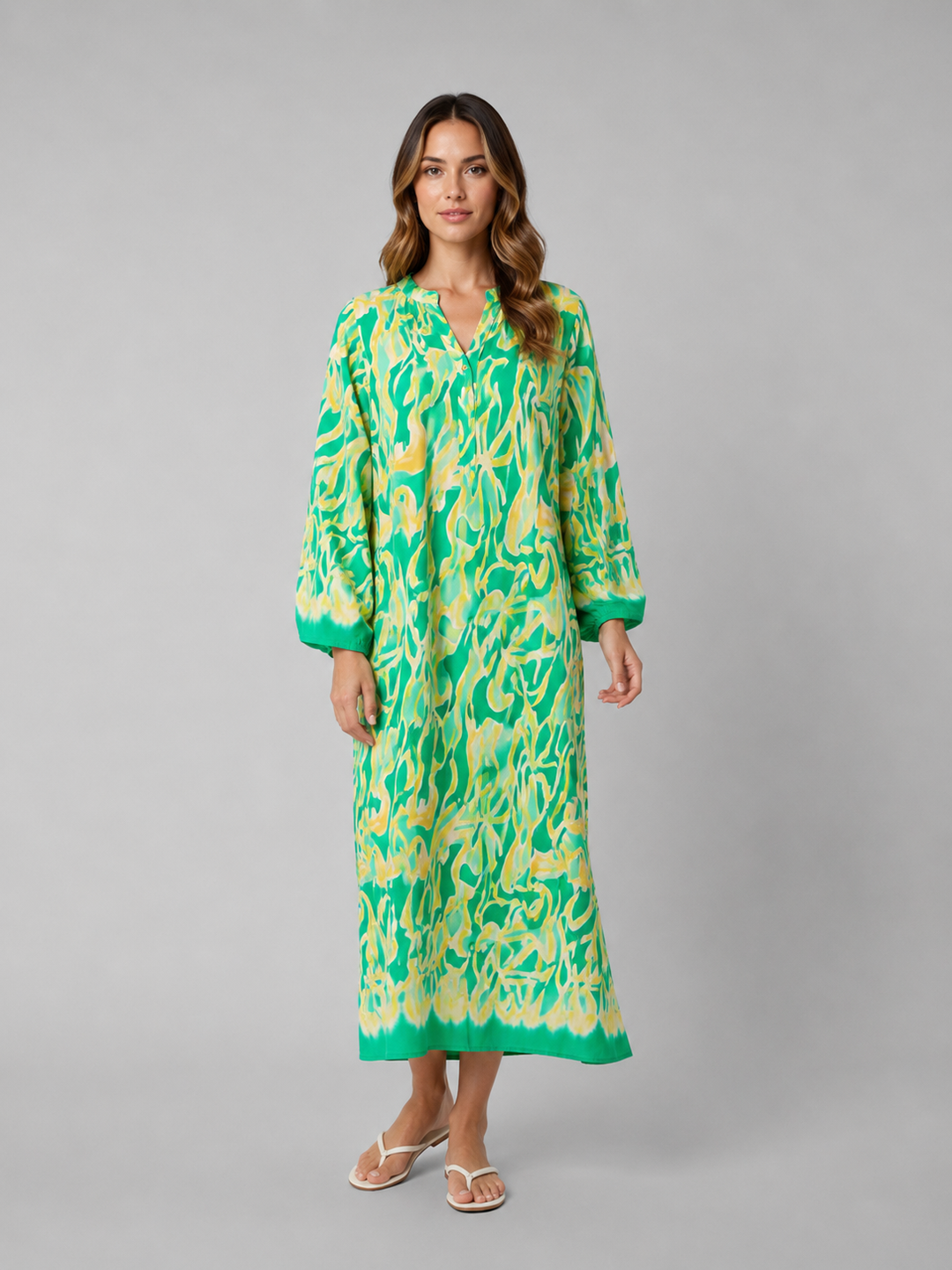 Bella | Relaxed Abstract Print Maxi Casual Dress