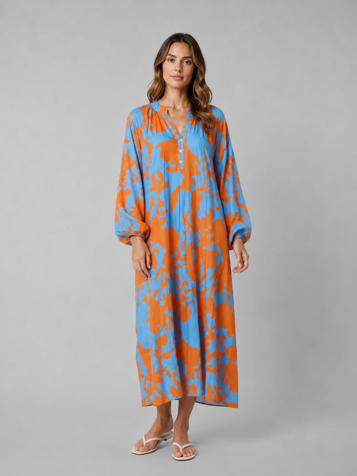 Bella | Relaxed Abstract Print Maxi Casual Dress