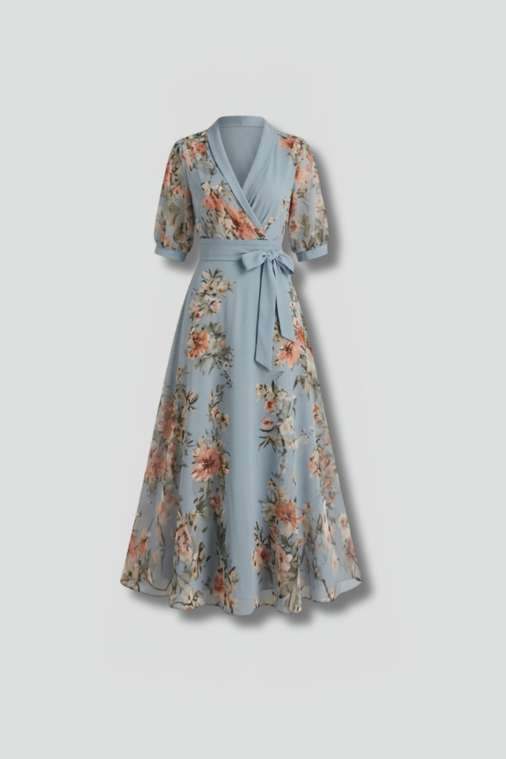 Billie | Chic Floral Wrap Maxi Race Dress