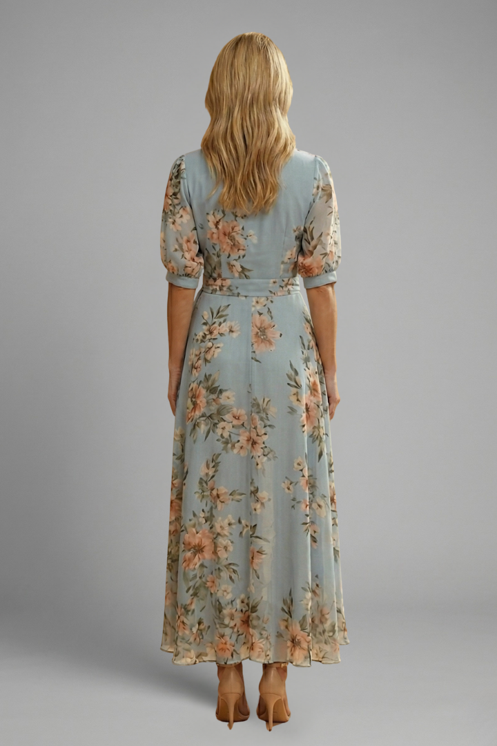 Billie | Chic Floral Wrap Maxi Race Dress