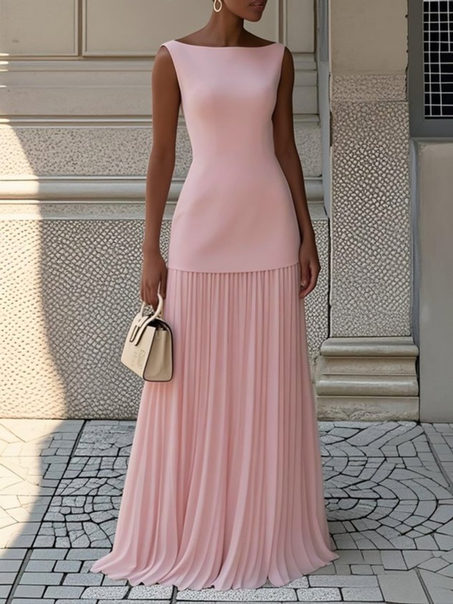 Billie | Cosy Pleated Maxi Races Dress for Formal & Evening Wear