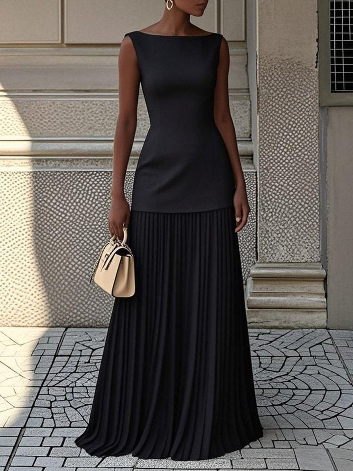 Billie | Cosy Pleated Maxi Races Dress for Formal & Evening Wear