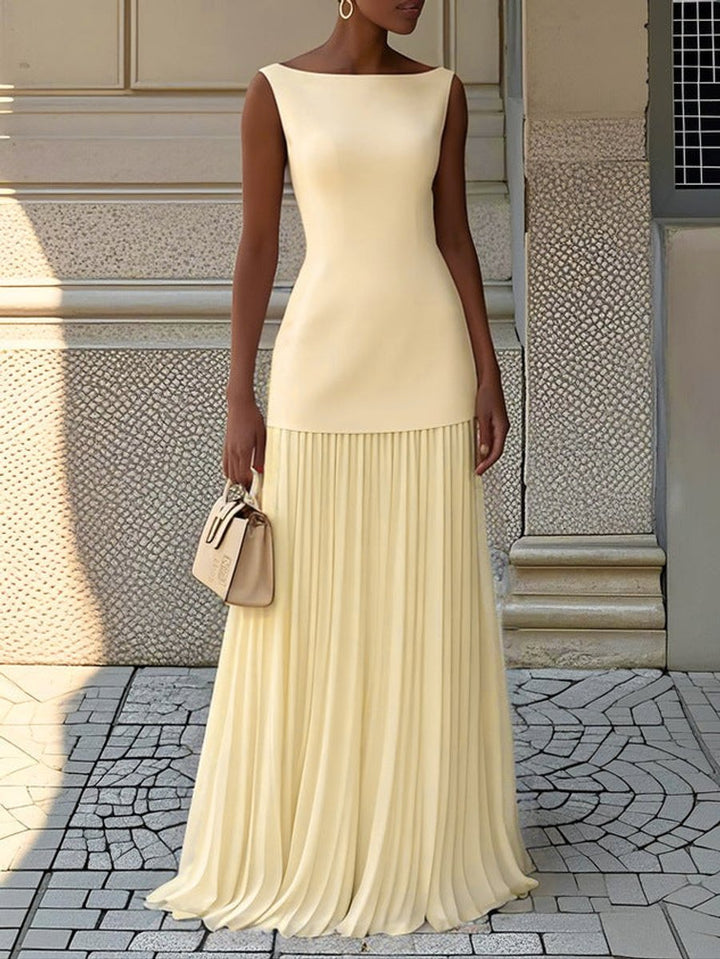 Billie | Cosy Pleated Maxi Races Dress for Formal & Evening Wear
