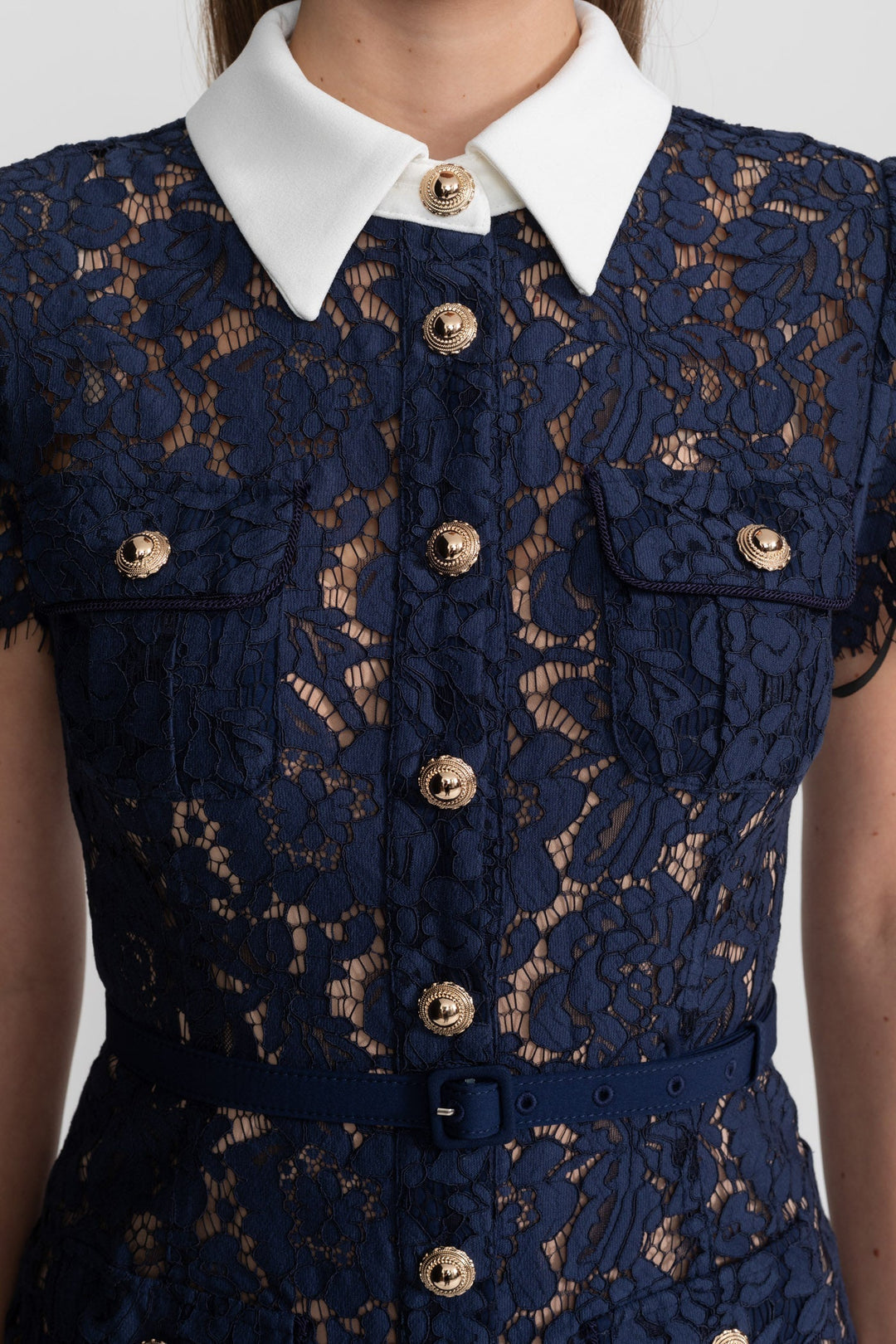 Billie | Relaxed Floral Lace Collared Races Dress