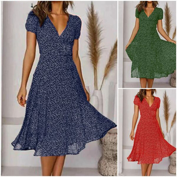 Billie | Sophisticated V-Neck A-Line Midi Dress