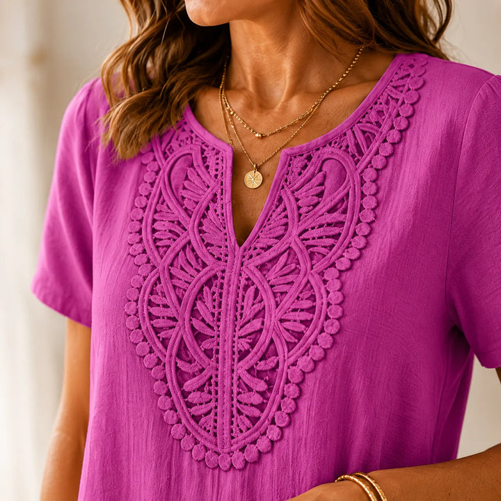 Billie | Stylish Crochet Bib A-Line Midi Dress