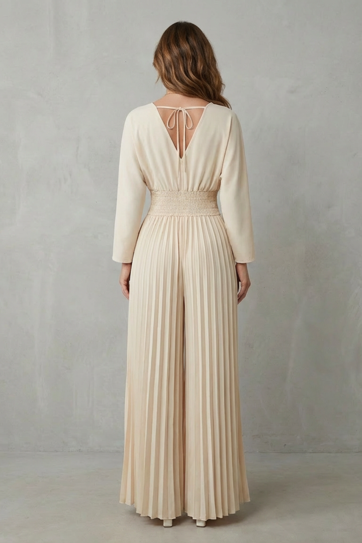 Billie | Stylish Pleated Wide-Leg Wrap Jumpsuit