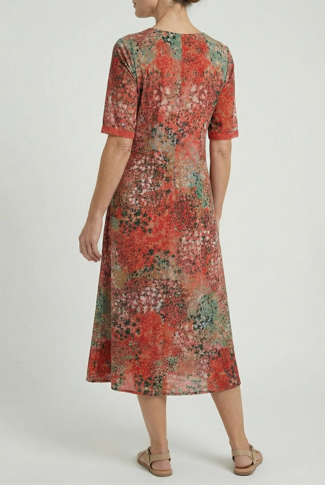Bonnie | Chic Floral Tiered Hem Casual Midi Dress