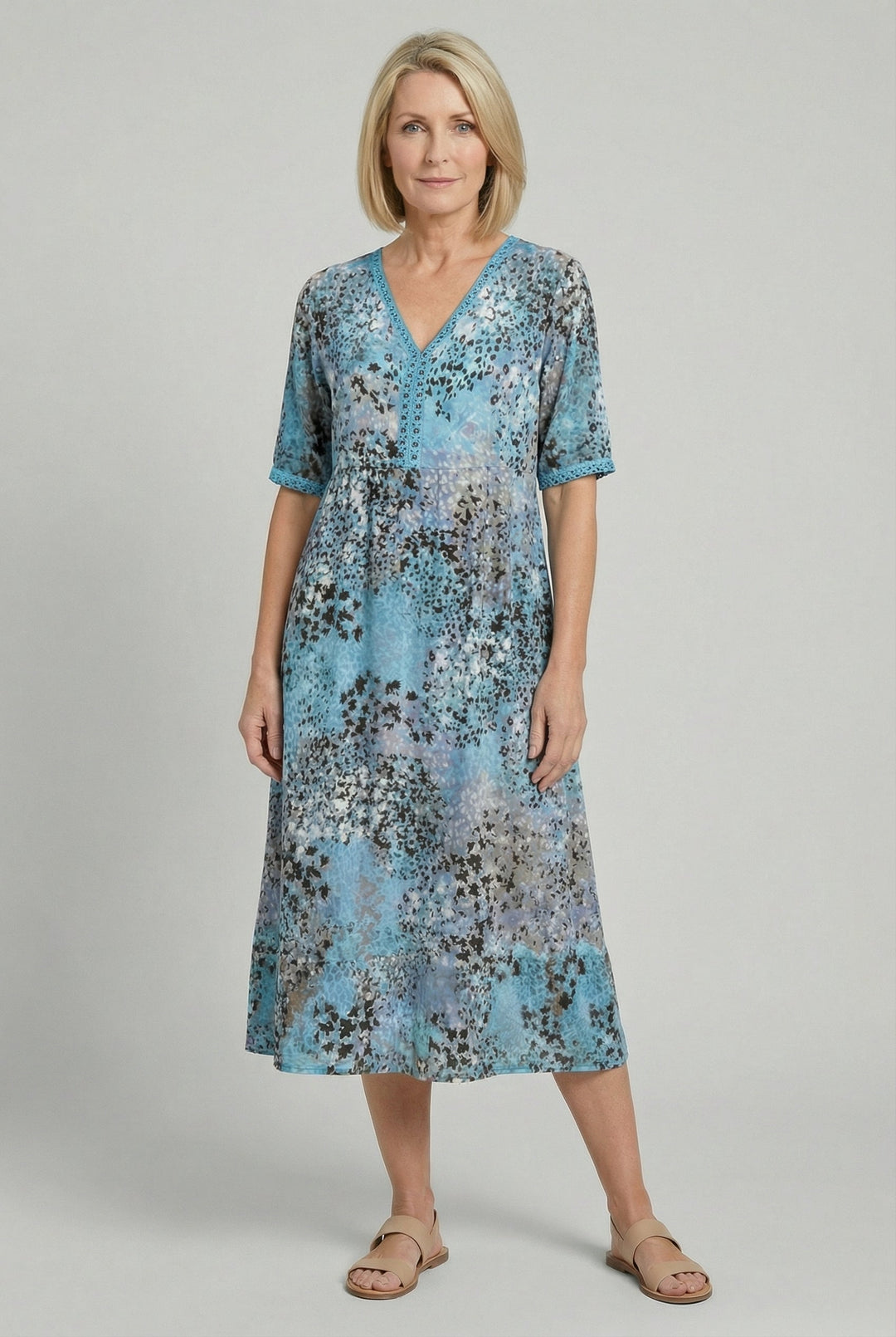 Bonnie | Chic Floral Tiered Hem Casual Midi Dress