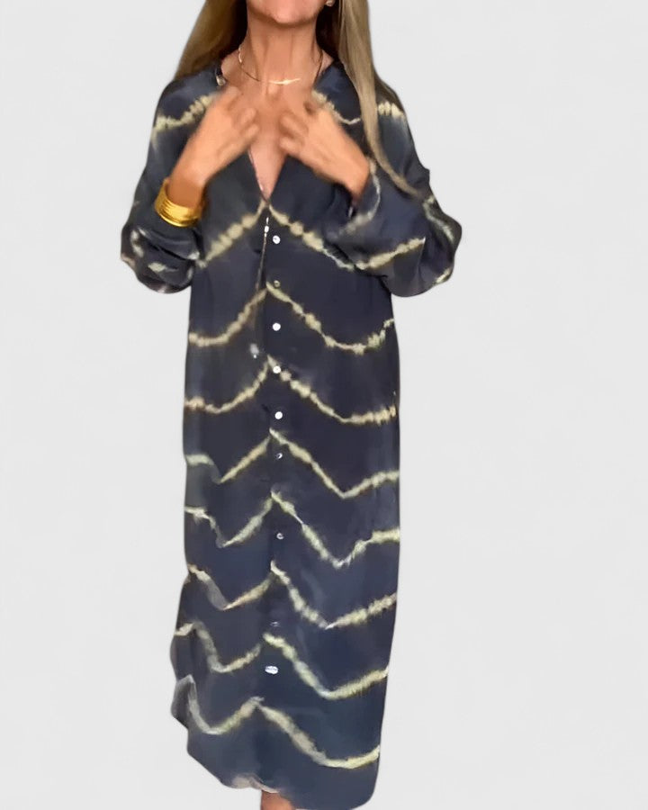 Bonnie | Classic Printed Button-Front Midi Dress