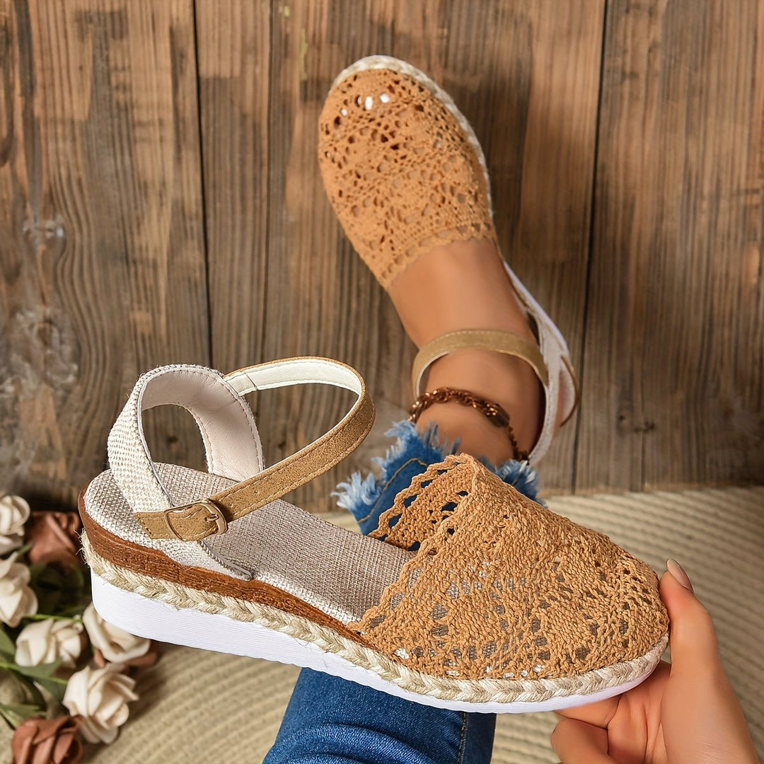 Bonnie | Crochet Ankle Strap Espadrille Wedges